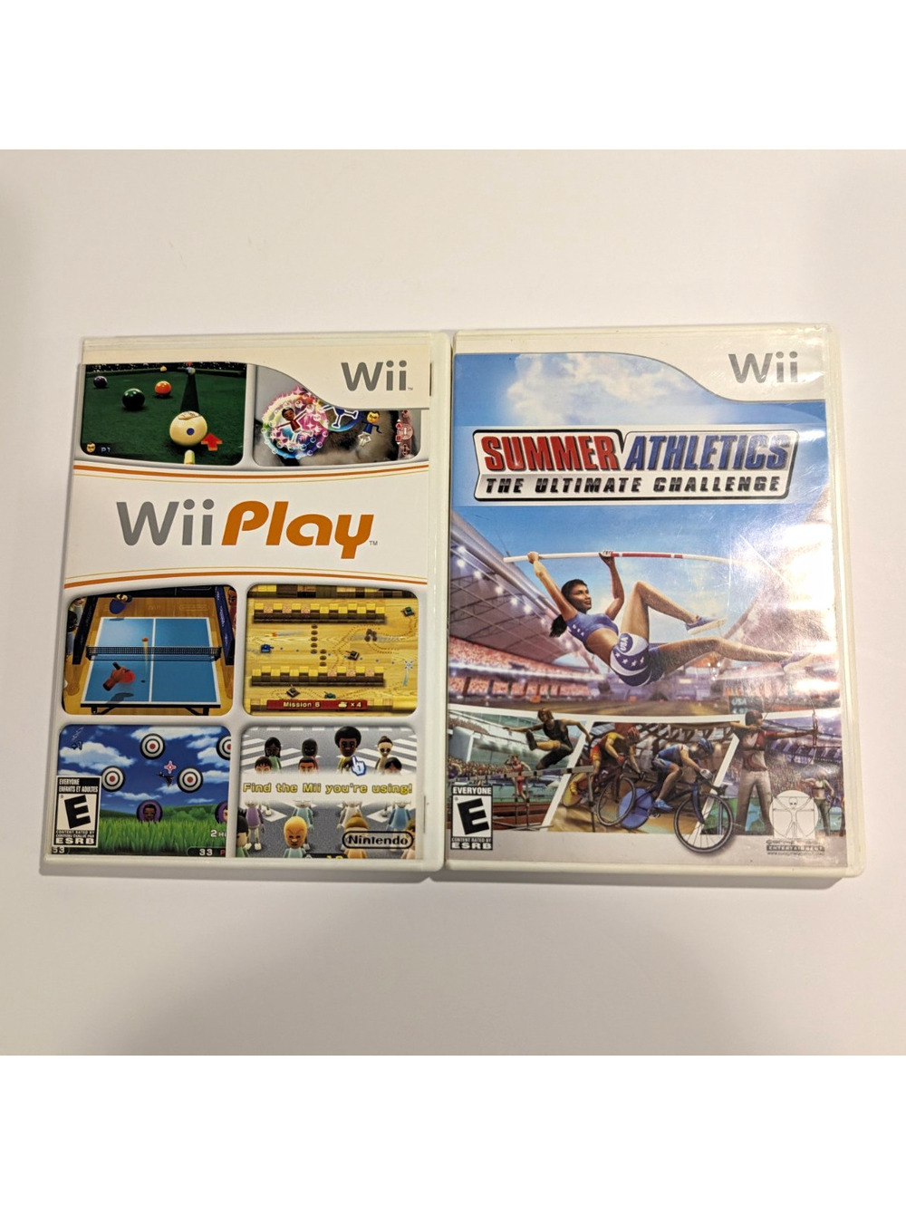 Nintendo Wii Game Lot: Wii Play + Summer Athletics Ultimate Challenge w/ Manuals